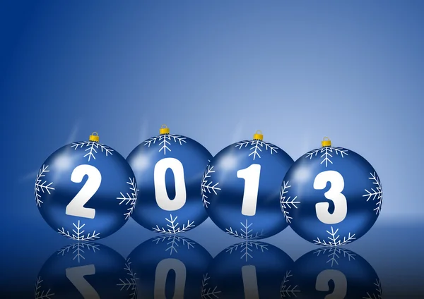 2013 Новый год иллюстрация с рождественскими шарами — стоковое фото