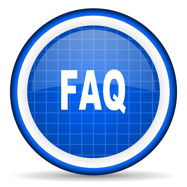 Faq blue glossy icon on white background — Stock Photo, Image