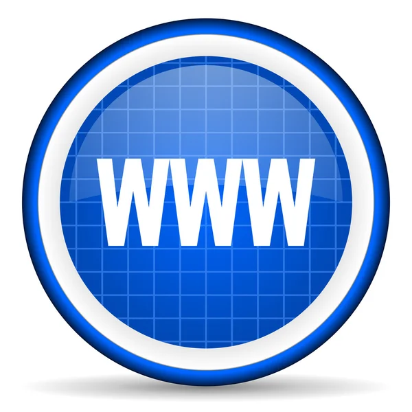 Www blue glossy icon on white background — Stock Photo, Image