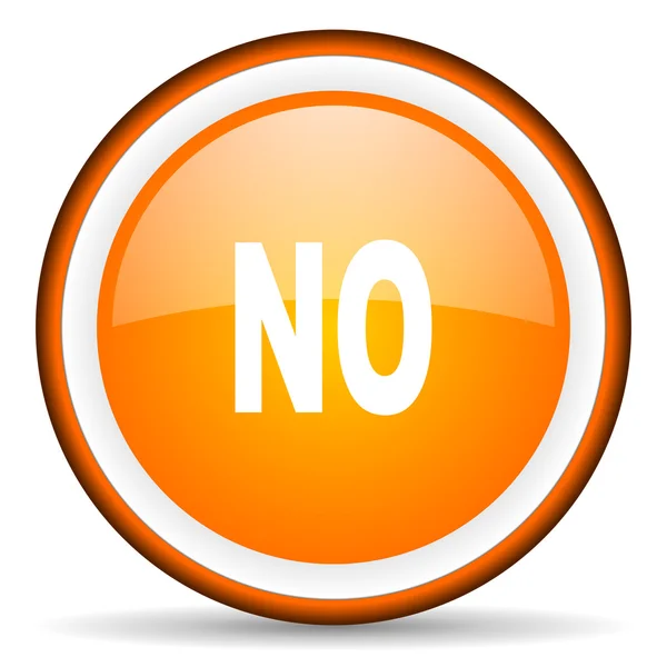 No orange glossy circle icon on white background — Stock Photo, Image