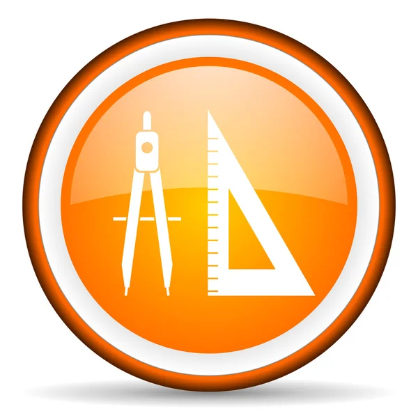 Ikona e-learning oranžový lesklý kruh na bílém pozadí — Stock fotografie