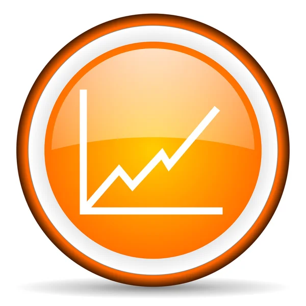 Grafico arancione icona cerchio lucido su sfondo bianco — Foto Stock