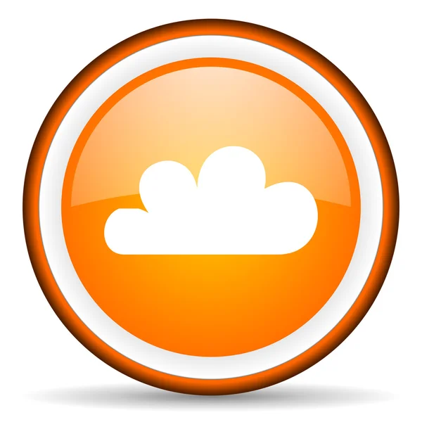 Väder orange glansig cirkel ikonen på vit bakgrund — Stockfoto