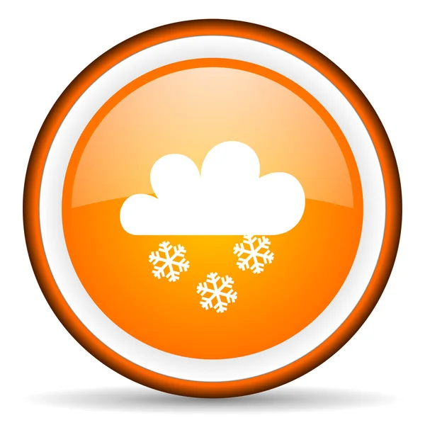Väder orange glansig cirkel ikonen på vit bakgrund — Stockfoto