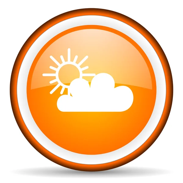 Tempo laranja brilhante ícone círculo no fundo branco — Fotografia de Stock