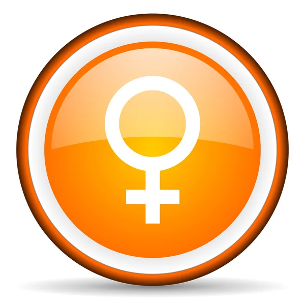 Szex narancsszínű fényes kör ikonra a fehér háttér — Stock Fotó
