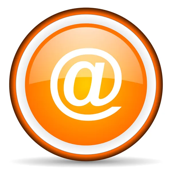 At orange glossy circle icon on white background — Stock Photo, Image