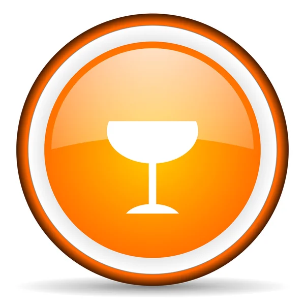 Glas oranje glanzende cirkel pictogram op witte achtergrond — Stockfoto