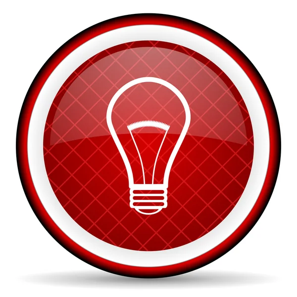Light bulb red glossy icon on white background — Stock Photo, Image
