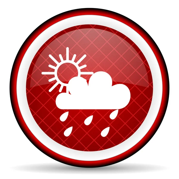 Weather red glossy icon on white background — Stock Photo, Image