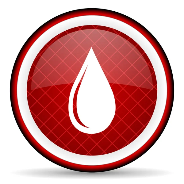 Water drop red glossy icon on white background water drop red glossy icon on white background — Stock Photo, Image