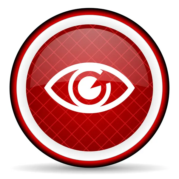 Eye red glossy icon on white background — Stock Photo, Image