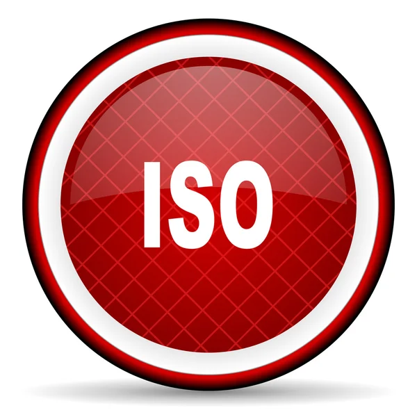 Iso icono brillante rojo sobre fondo blanco — Foto de Stock