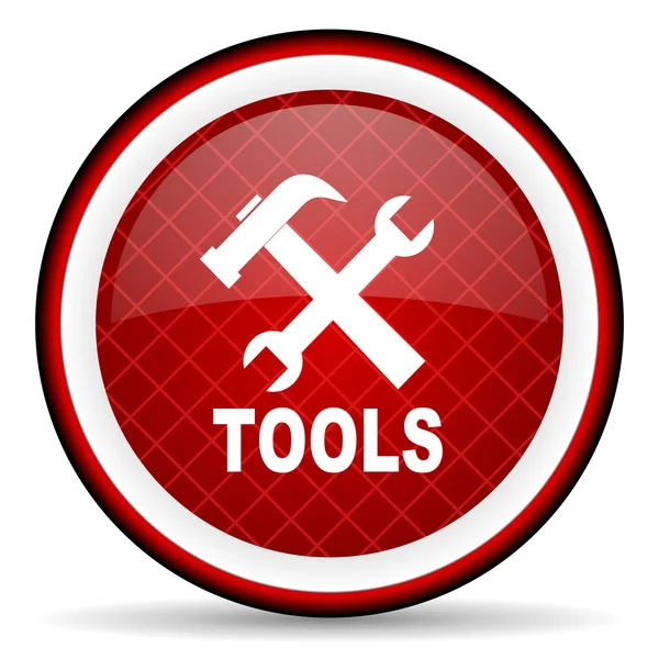 Tools red glossy icon on white background — Stock Photo, Image