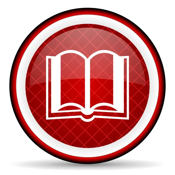 Book red glossy icon on white background — Stock Photo, Image