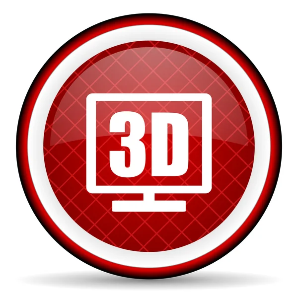 3d display red glossy icon on white background — Stock Photo, Image