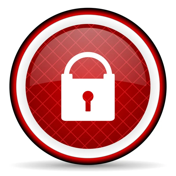 Protect red glossy icon on white background — Stock Photo, Image