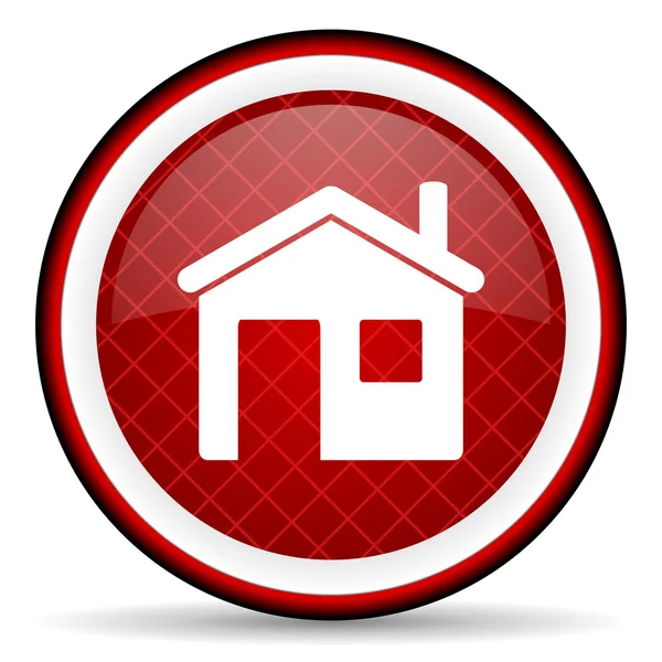 Home red glossy icon on white background — Stock Photo, Image