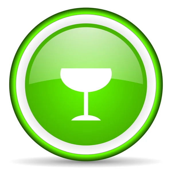 Glass green glossy icon on white background — Stock Photo, Image