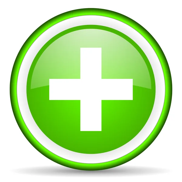 Emergency green glossy icon on white background — Stock Photo, Image