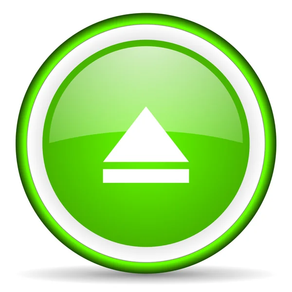 Ejetar ícone brilhante verde no fundo branco — Fotografia de Stock