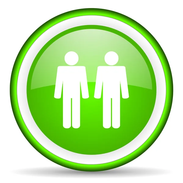 Couple green glossy icon on white background — Stock Photo, Image