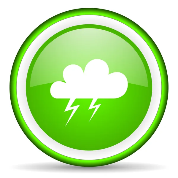 Lesklý ikony počasí zelená na bílém pozadí — Stock fotografie