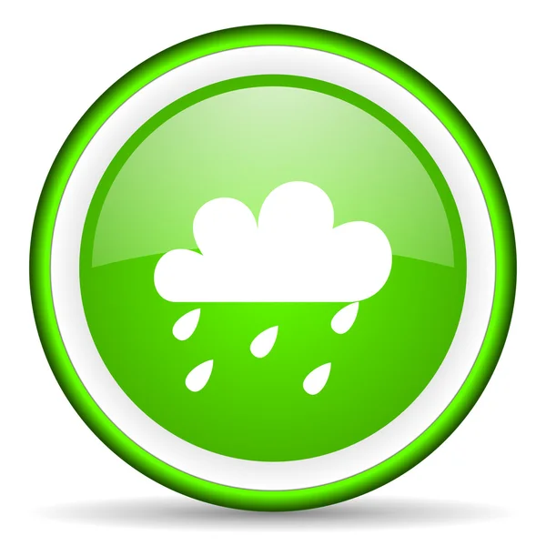 Gröna glänsande väderikonen på vit bakgrund — Stockfoto