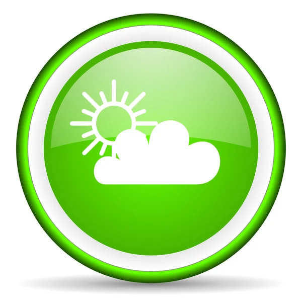 Wetter grün glänzend Symbol auf weißem Hintergrund — Stockfoto