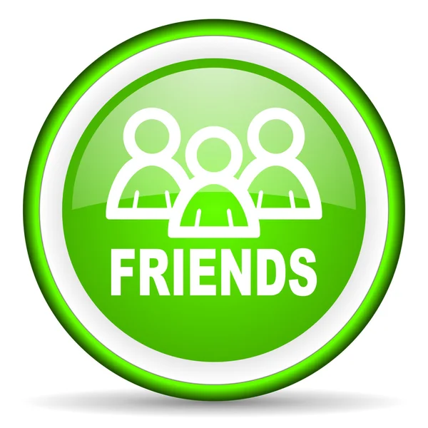 Friends green glossy icon on white background — Stock Photo, Image