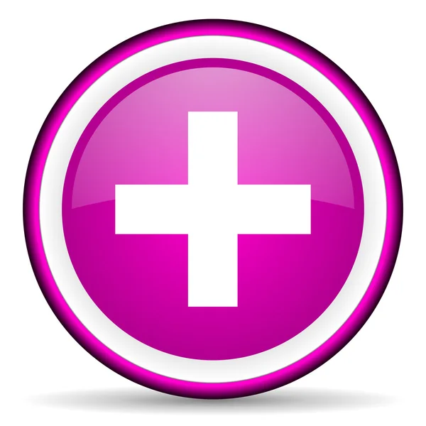 Emergência violeta ícone lustroso no fundo branco — Fotografia de Stock