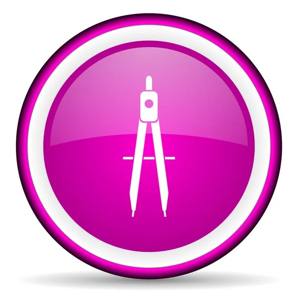 E-Learning-Icon violett glänzend auf weißem Hintergrund — Stockfoto