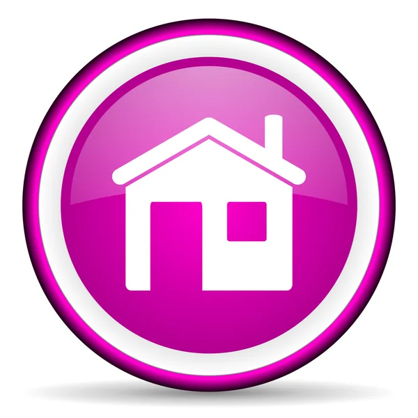 Домашний фиолетовый глянцевый значок на белом фоне — стоковое фото