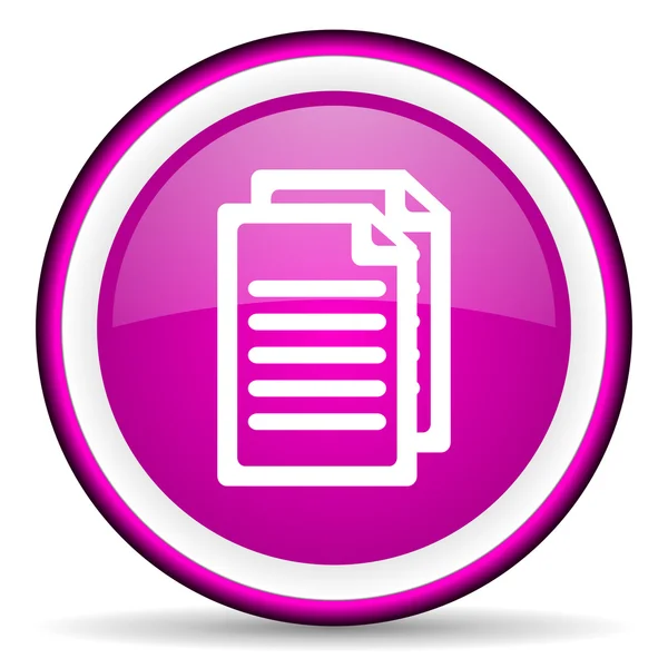 Documento violeta ícone brilhante no fundo branco — Fotografia de Stock