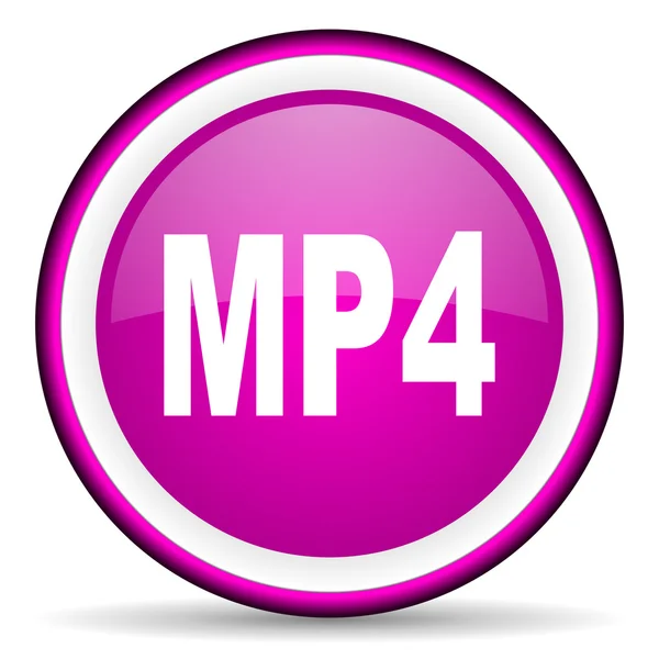 MP4 violet glanzende pictogram op witte achtergrond — Stockfoto