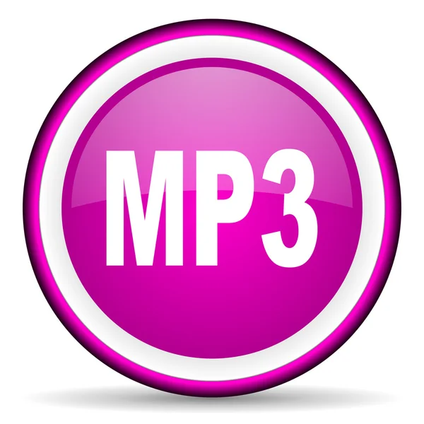MP3 violett glänsande ikonen på vit bakgrund — Stockfoto