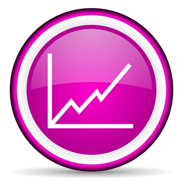 Діаграма фіолетова глянсова іконка на білому фоні — стокове фото