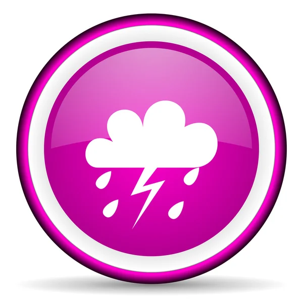 Wetter violett glänzend Symbol auf weißem Hintergrund — Stockfoto