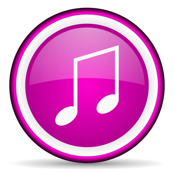 Musik violett glänsande ikonen på vit bakgrund — Stockfoto