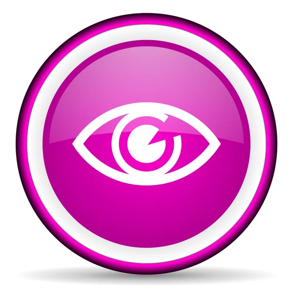 Eye violet glossy icon on white background — Stock Photo, Image