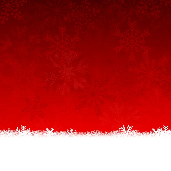 Κόκκινη χριστουγεννιάτικη κάρτα με νιφάδες χιονιού — Φωτογραφία Αρχείου
