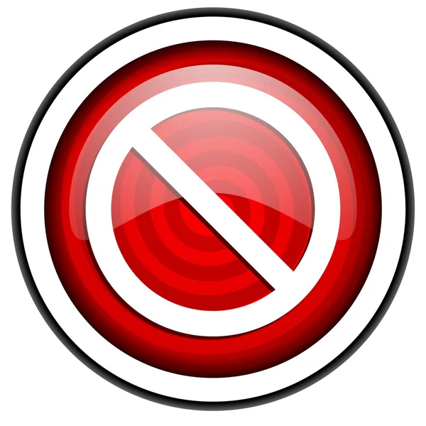 Доступ заборонений червоний глянсовий значок ізольований на білому тлі — стокове фото