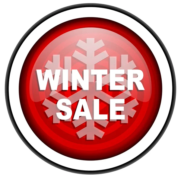 Inverno venda ícone brilhante vermelho isolado no fundo branco — Fotografia de Stock