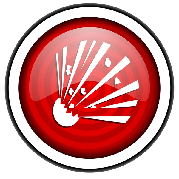 Bomba czerwony ikona na białym tle — Zdjęcie stockowe