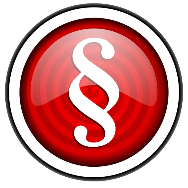 Paragrafo icona lucida rossa isolata su sfondo bianco — Foto Stock