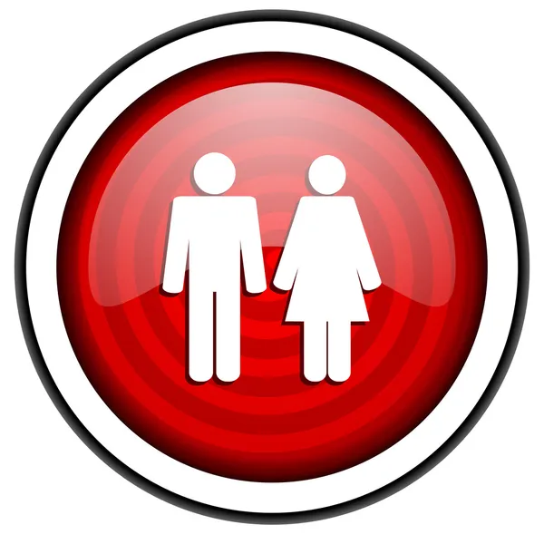 Пара красный глянцевый значок изолирован на белом фоне — стоковое фото