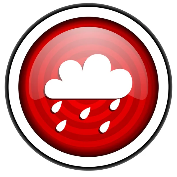 Předpověď počasí červená lesklá ikona izolovaných na bílém pozadí — Stock fotografie