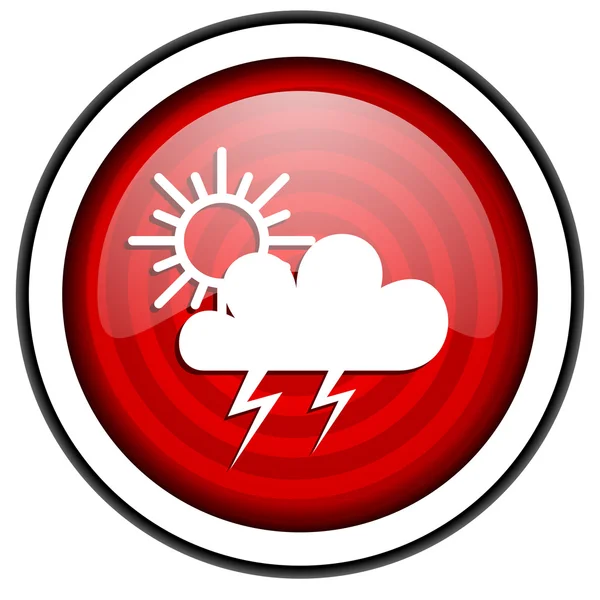 Previsão meteorológica ícone brilhante vermelho isolado no fundo branco — Fotografia de Stock