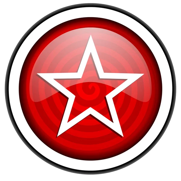 Star red glossy icon isolated on white background — Stock Photo, Image