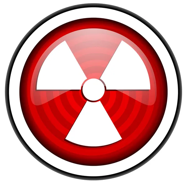 Záření červené lesklé ikona izolovaných na bílém pozadí — Stock fotografie